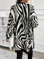 Gabriella – Elegant Women’s Zebra Stripe Knit Cardigan