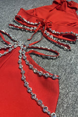 Clarize – Women’s Crystal Embellished Backless Two-Piece Jumpsuit