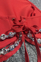 Clarize – Women’s Crystal Embellished Backless Two-Piece Jumpsuit