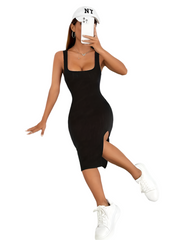 Elena β Casual-Style Women's Sleeveless Dress with Square Neckline