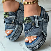 Luciana β Denim Womenβs Slip-On Sandals