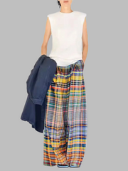 Carina β Relaxed-Fit Women's Plaid Wide Leg Pants