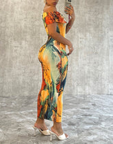 Giulia β Tropical Off-Shoulder Womenβs Summer Top