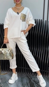 Cristiana β Women's Leopard Print Leisure Set