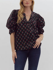 Hilda β Classic Women's Floral Blouse