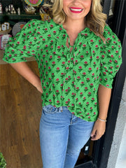 Hilda β Classic Women's Floral Blouse