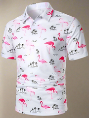 Amir– Flamingo-Print Men’s Casual Shirt