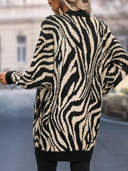 Gabriella – Elegant Women’s Zebra Stripe Knit Cardigan