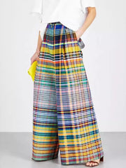 Carina β Relaxed-Fit Women's Plaid Wide Leg Pants