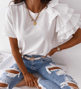 Danica β Feminine Ruffled Womenβs Shirt