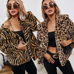 Aurora β Leopard Print Women's Faux Fur Coat
