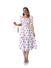 Freja β Puff-Sleeved Midi Dress for Women