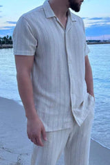 Andrew – Comfortable Men’s Striped Outfit Set