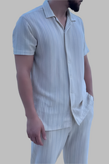 Andrew – Comfortable Men’s Striped Outfit Set