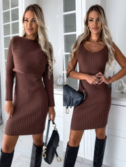 Gabriella – Chocolate Ribbed Women’s Clothing Set