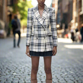 Alessia β Elegant Womenβs Plaid Suit Jacket