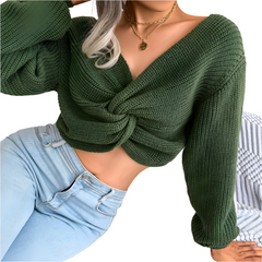 Astri – Trendy Cropped Women’s Long Sleeves Knitted Top