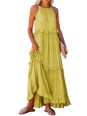 Anneliese – Elegant Women’s Backless Frill Dress