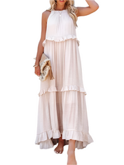 Anneliese – Elegant Women’s Backless Frill Dress