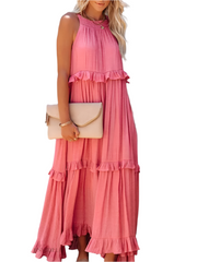 Anneliese – Elegant Women’s Backless Frill Dress