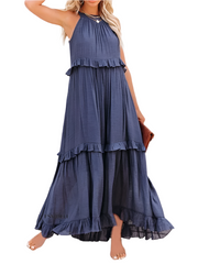 Anneliese – Elegant Women’s Backless Frill Dress