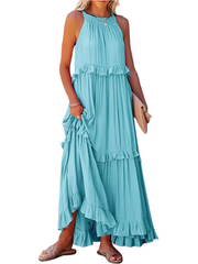 Anneliese – Elegant Women’s Backless Frill Dress