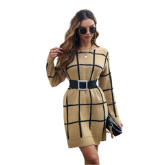 Isabella β Checkered Sweater Dress for Women