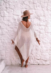 Elena β Handcrafted Cotton Beach Poncho for Women