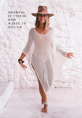 Elena β Handcrafted Cotton Beach Poncho for Women