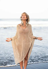 Elena β Handcrafted Cotton Beach Poncho for Women