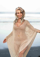 Elena β Handcrafted Cotton Beach Poncho for Women