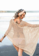 Elena β Handcrafted Cotton Beach Poncho for Women