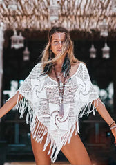 Elena β Handcrafted Cotton Beach Poncho for Women