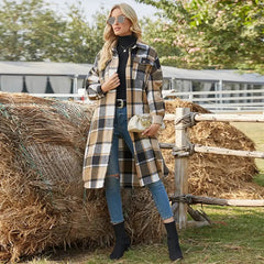 Juliza – Longline Checkered Jacket for Women
