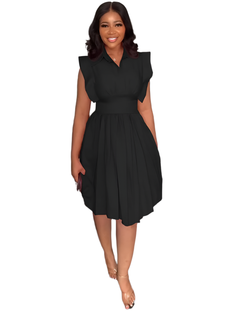 Edna – Women’s Ruffle Dress with Narrow Waist