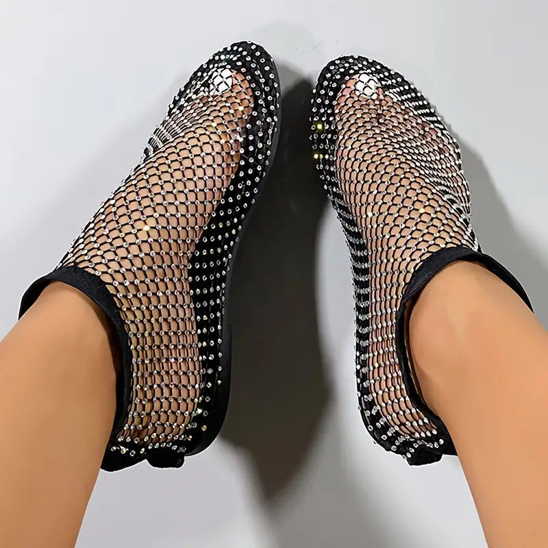 Alessia – Sparkling Rhinestone Women’s Mesh Sandals