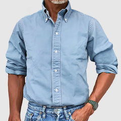 Omar – Vintage Wash Long Sleeve Shirt for Men