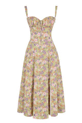 Giulia – Vibrant Floral Women's Bustier Dress