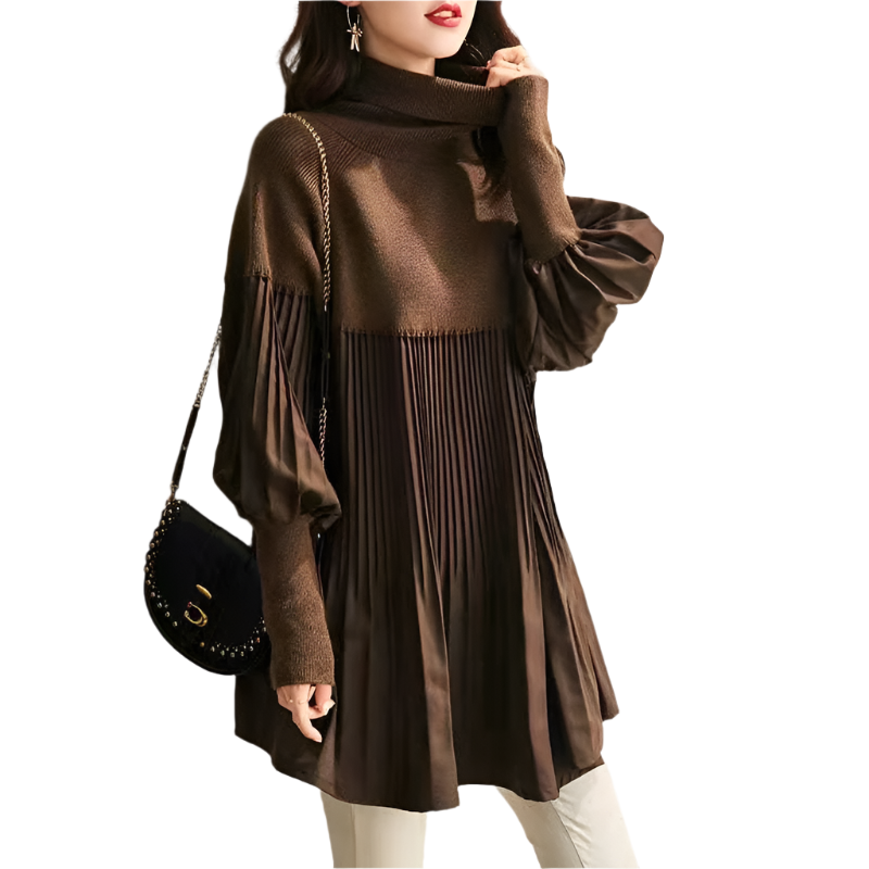 Clara – Lantern-Sleeve Women's Knitted Dress