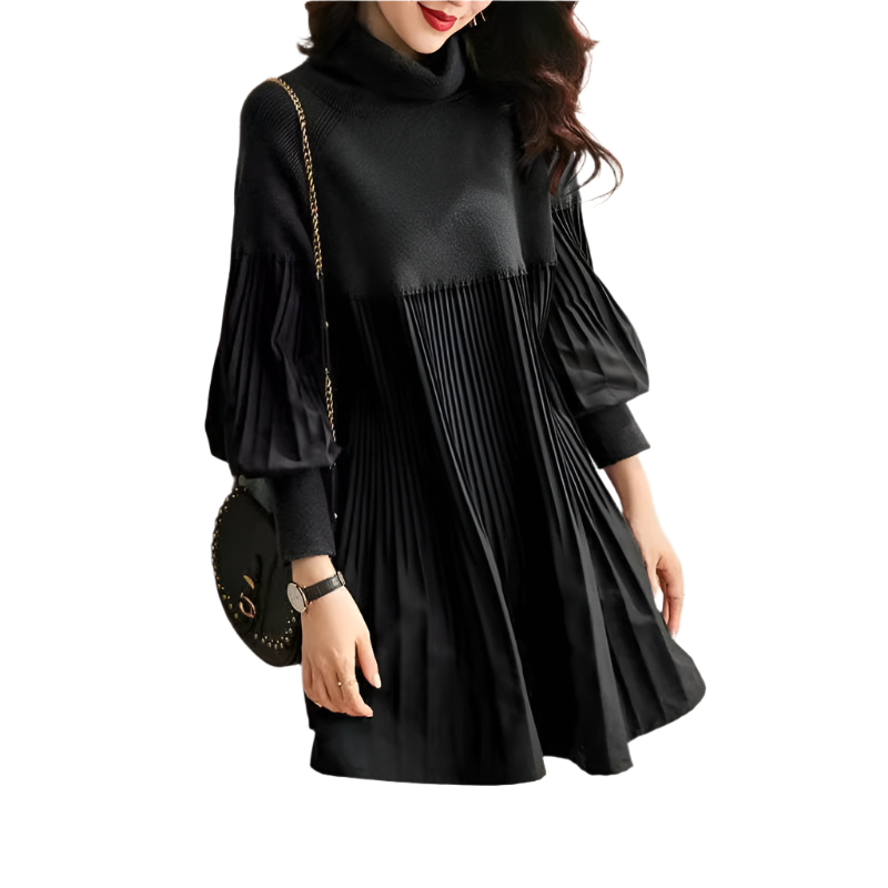 Clara – Lantern-Sleeve Women's Knitted Dress