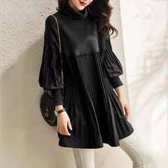 Clara – Lantern-Sleeve Women's Knitted Dress