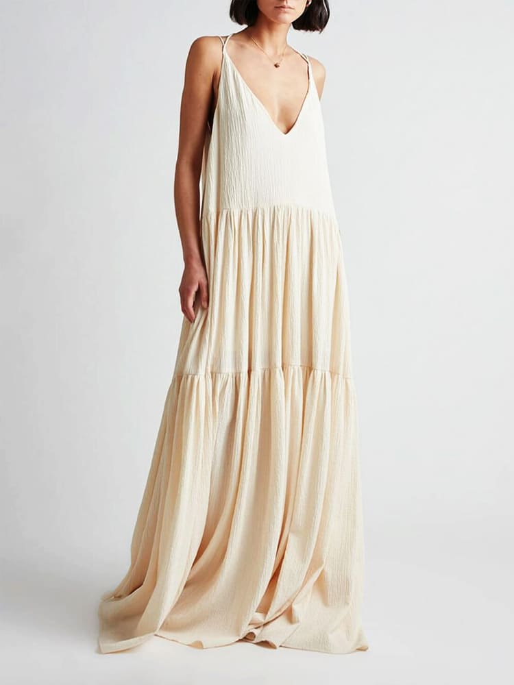 Janna – Stylish V-neckline Women's Maxi Dress