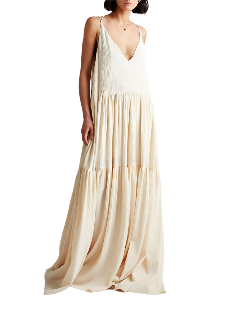 Janna – Stylish V-neckline Women's Maxi Dress