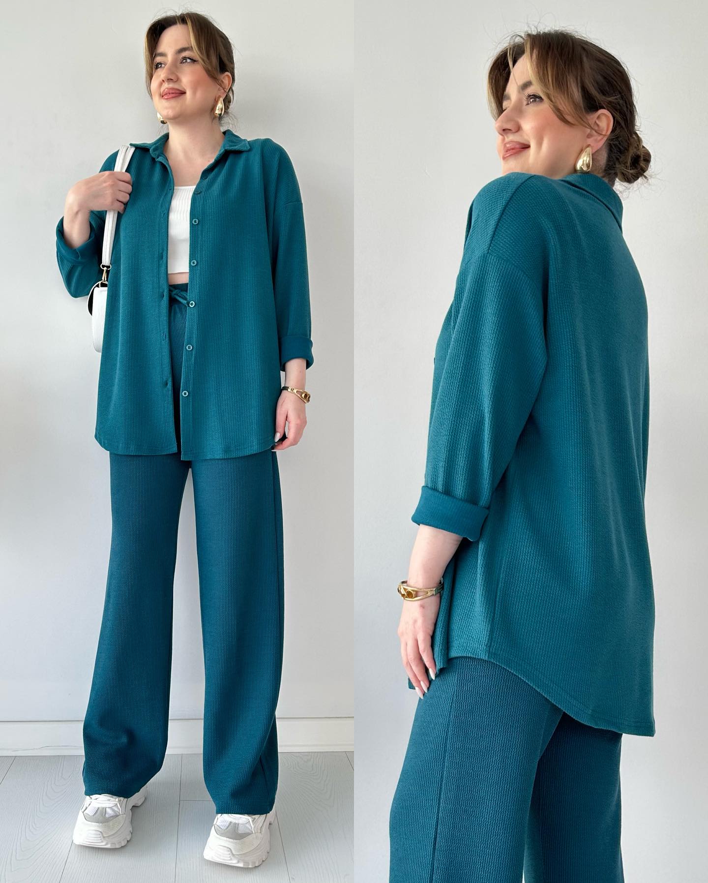 Zara – Front Button Two Piece Co-Ord Set for Women