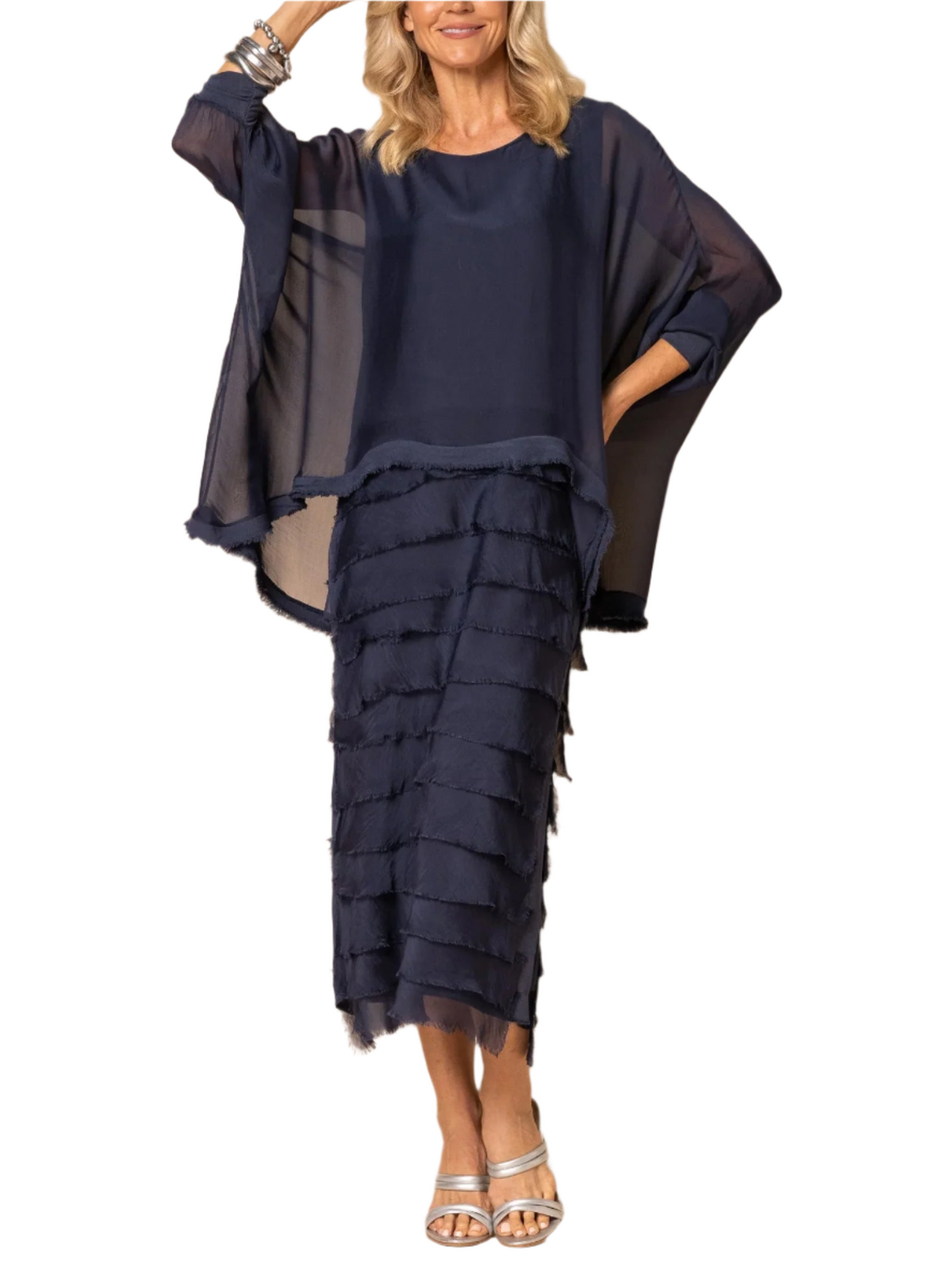 Freya – Elegant Tiered Midi Dress for Women