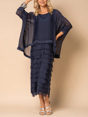 Freya – Elegant Tiered Midi Dress for Women