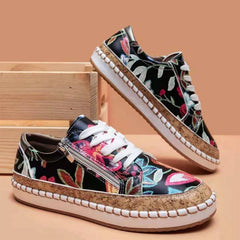 Alessia – Floral Embellished Vegan Leather Sneakers for Women