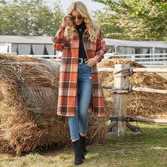 Juliza – Longline Checkered Jacket for Women