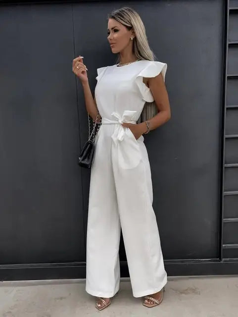 Niña – Women’s Elegant Jumpsuit with Ruffled Sleeves