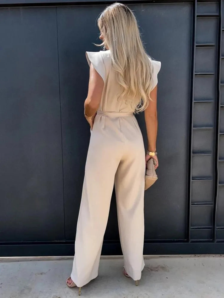 Niña – Women’s Elegant Jumpsuit with Ruffled Sleeves